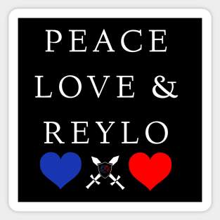 Peace, Love, & Reylo (Black Design) Sticker